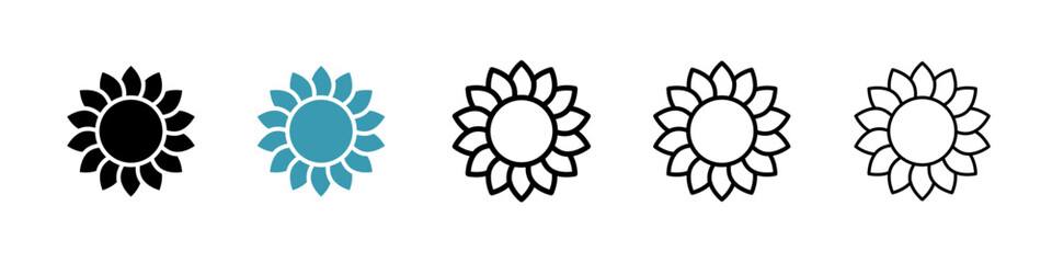 Sunflower line icon in art style vector