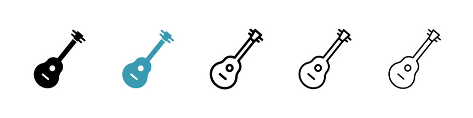 Ukulele line icon in art style vector