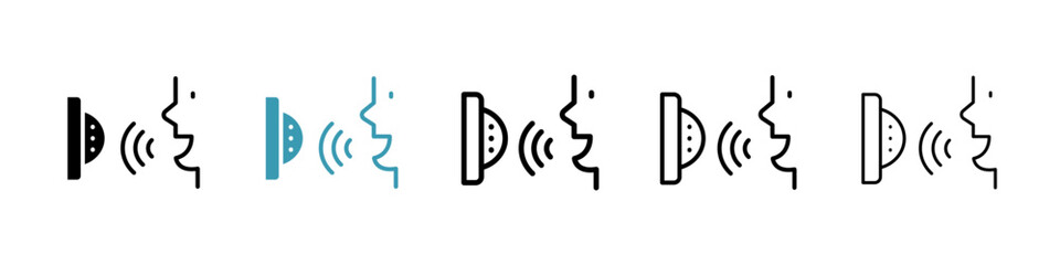 Voice control line icon in art style vector