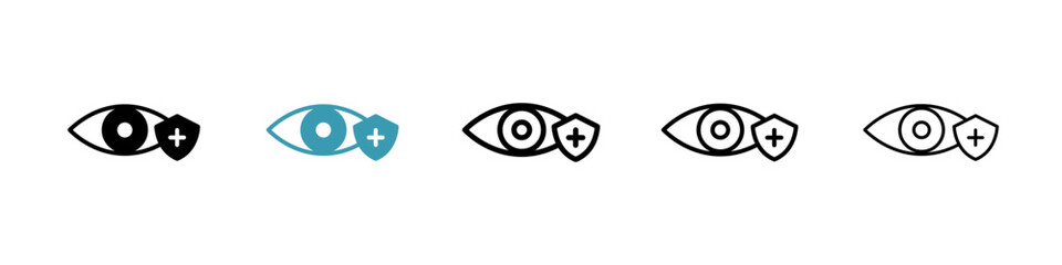 Vision insurance line icon in art style vector