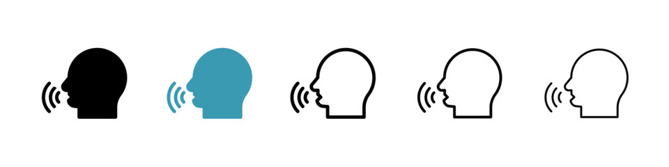 Voice control line icon in art style vector
