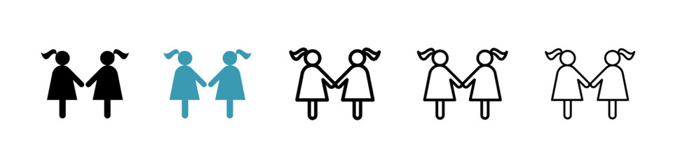 Twin line icon in art style vector