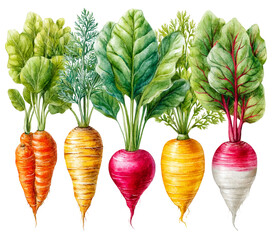 Root vegetable watercolor bundle