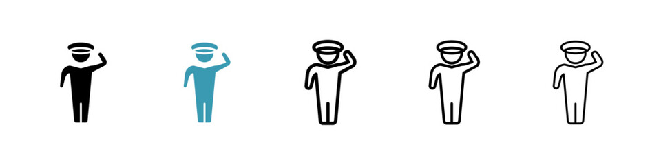 Salute line icon in art style vector