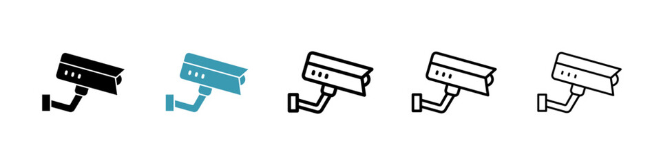 Security camera line icon in art style vector