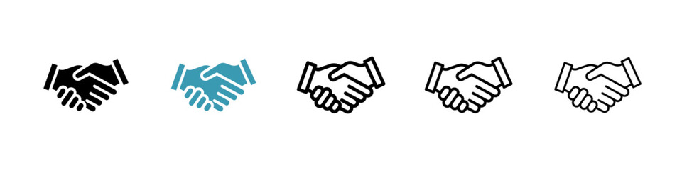 Shake hands line icon in art style vector