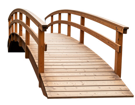 Elegant wooden bridge in natural surroundings.