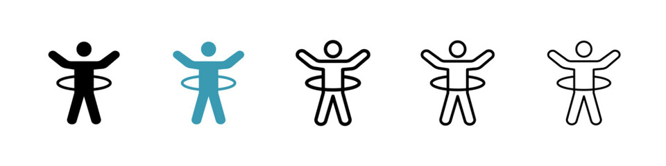 People Hula hop line icon in art style vector