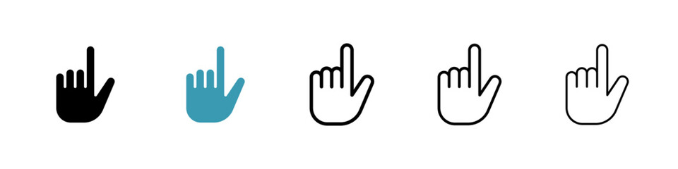 Pointing hand line icon in art style vector