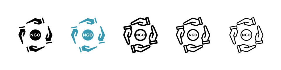 NGO line icon in art style vector