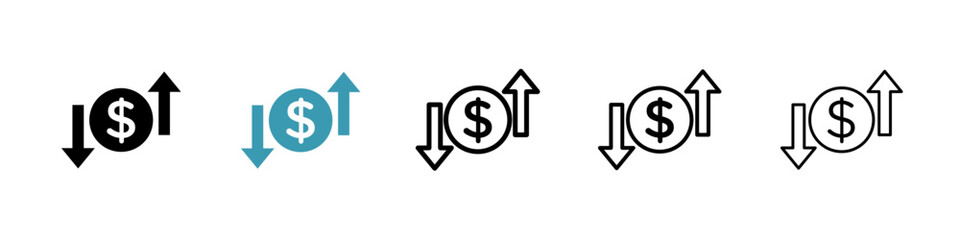 Operating profit loss line icon in art style vector