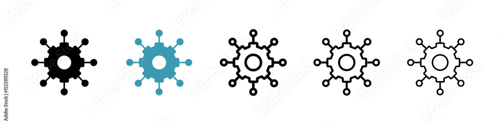 Poster microservices line icon in art style vector