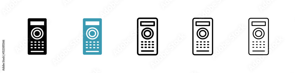 Poster intercom line icon in art style vector