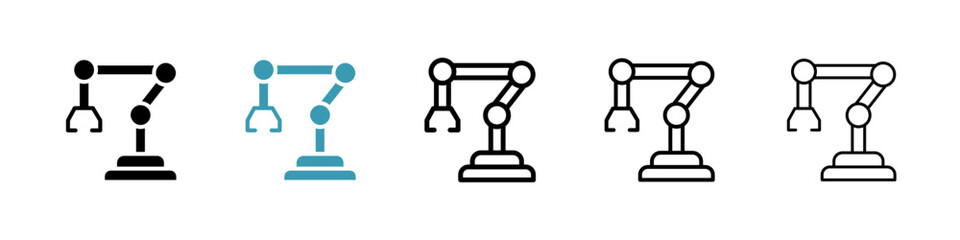 Industrial robot line icon in art style vector
