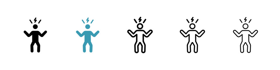 Irritated human line icon in art style vector