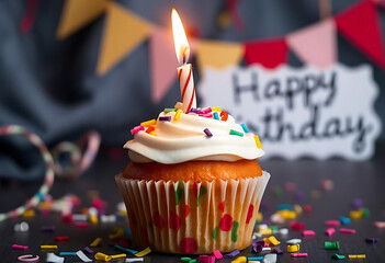 Happy Birthday Cupcake City Landscape A Festive City Landscape Photography