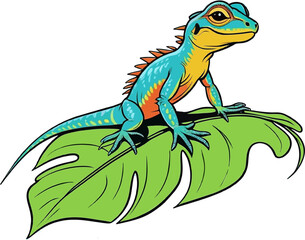 Obraz premium Cartoon lizard vector