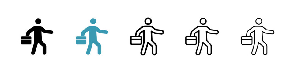 Going to work line icon in art style vector © Recoonde