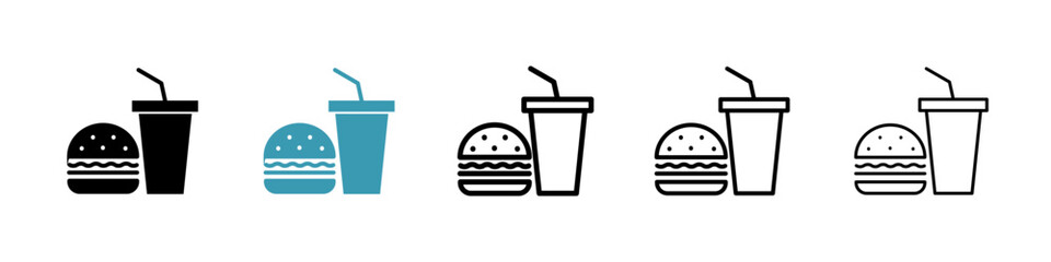 Fast food line icon in art style vector