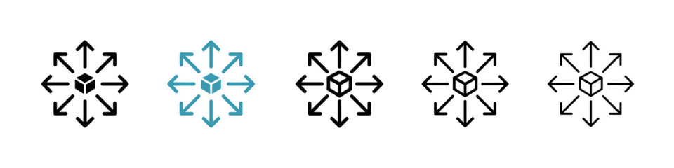 Distribution box line icon in art style vector