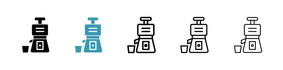 Cold pressed juicer line icon in art style vector