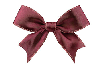 Rich maroon ribbon bow, elegant and detailed