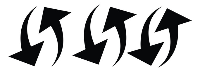 Arrow icon set, arrow icon vector . Black long up arrow icon vector 