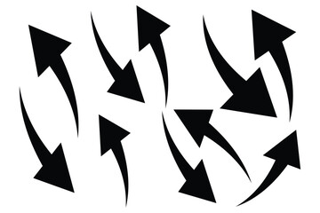 Curved arrow icons set. curved arrows. arrow symbol collection. vector