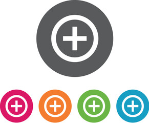 Obraz premium Add Circle Icon on Transparent Background, button icon vector illustration