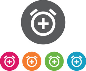 Obraz premium Add Alarm Icon on Transparent Background, button icon vector illustration