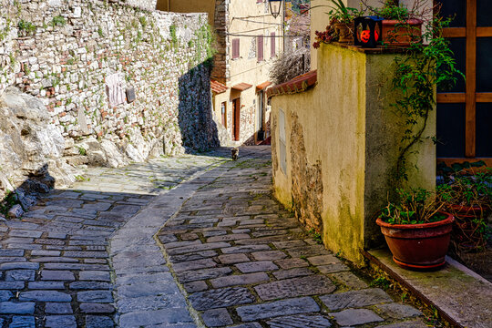 Fototapeta Town images of the medieval village of Sassetta Livorno Tuscany Italy