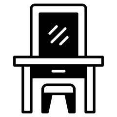 Fototapeta premium Dressing Table outline mixed icon