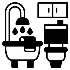 Bathroom outline mixed icon