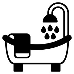 Bathtub outline mixed icon