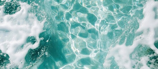 Fototapeta premium Azure aquatic tapestry, interwoven with light and ethereal effervescence