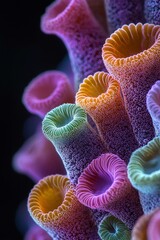 Close-up of microscopic bacteria. AI.