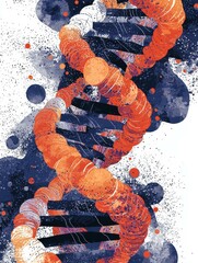 Abstract DNA graphic. AI.