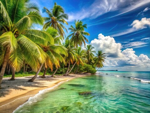 Champerico Beach: Stunning Coconut Palm Paradise -  Beautiful Coastal Scenery, Guatemala