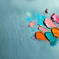 Colorful Paint Swatches on Blue