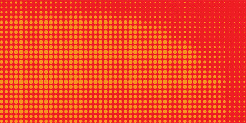 Dots halftone orange color pattern gradient texture with technology digital background. Dots pop art comics with summer background.