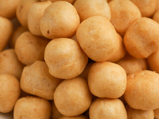 Variety of crackers on white background