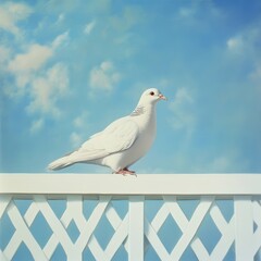 White Dove Against Blue Sky