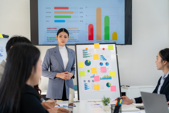 Business Presentation with Charts and Data