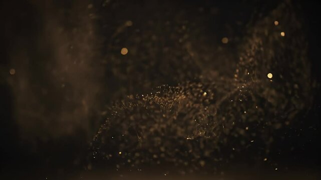 Golden Dust Particles Abstract Motion Background Video