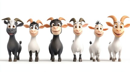 Obraz premium Cartoon Goats.