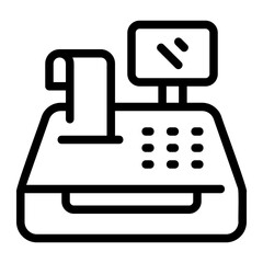 cash register line icon