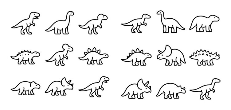 Minimalist Dinosaur Icons