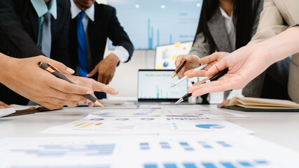 Business Team Analyzing Financial Data