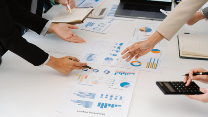 Business Team Analyzing Financial Data Charts