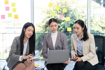 Diverse Businesswomen Collaborating in Modern Office